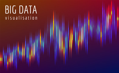 Abstract vector finance  big data graph visualization. Stock index infographics. Visual information complexity. Intricate data threads chart. Business analytics. Artifficial inteligence.