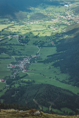 View from above over Puchberg am Schneeberg in Lower Austria