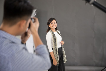young photographer concept in studio