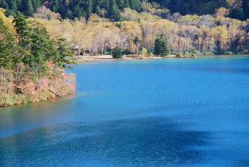 Shigakogen Oonuma-ike pond in autumn season / 秋の志賀高原 大沼池(panorama)