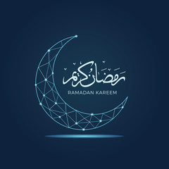 Ramadan kareem islamic design with geometric art line crescent moon © bonezboyz