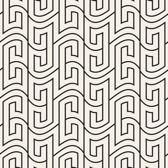 Vector seamless geometric pattern. Simple abstract lines lattice. Repeating elements stylish background