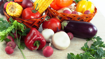 close up.fresh vegetables on the table