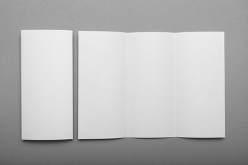 Z fold brochure mockup, white paper A4 mockup.