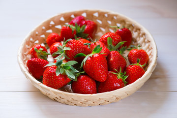 fresh ripe red strawberries