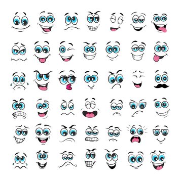 face expression cartoon set. vector illustration