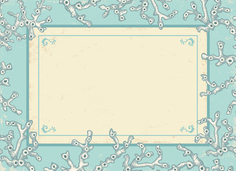 Vintage card with white corals.