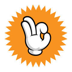vector illustration of a hand with Ok gesture
