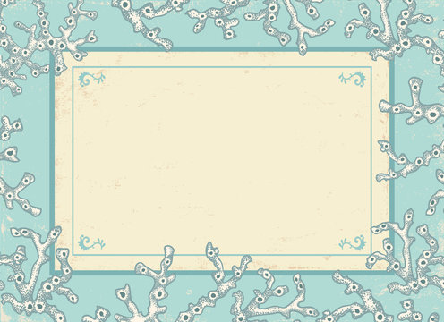 Vintage card with white corals.