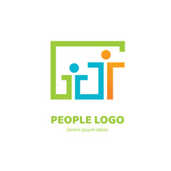 Logo design abstract people vector template.