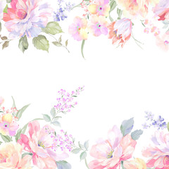 Watercolor rose flower