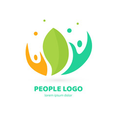 Logo design abstract people vector template.