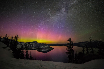 sky, night, clouds, nature, landscape, light, cloud, aurora, dark, star, storm, sunrise, mountain, evening, trees, lights, stars, winter, northern, borealis, aurora borealis, blue, lake, crater lake, 