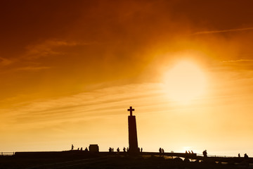 Fototapeta na wymiar Cabo da Roca, Portugal - The most western point of Europe at sunset