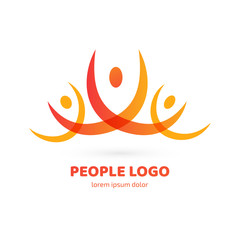 Logo design abstract people vector template.