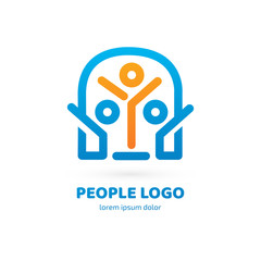 Logo design abstract people vector template.