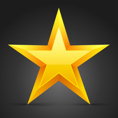 Yellow star. Vector illustration.