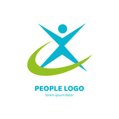 Logo design abstract people vector template.