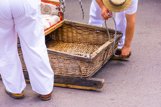 Wicker Toboggan Ride From Monte To Funchal, Madeira Island, Portugal