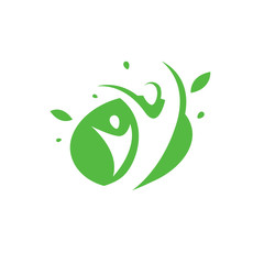 Logo design abstract people vector template.