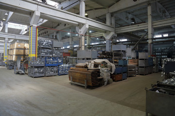 Large metalworking and tool-handling shop at the manufacturing plant
