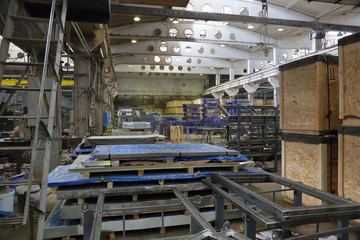 Large metalworking and tool-handling shop at the manufacturing plant
