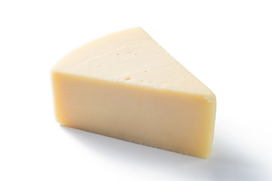 Edam cheese  piece on white background