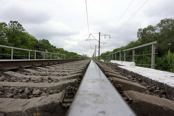 Fototapeta na wymiar The length of the railway track