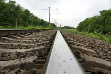 Fototapeta na wymiar The length of the railway track