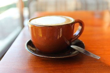 A cup of coffee on the tabel