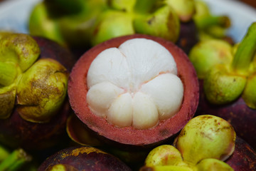 Garcinia mangostana tropical mangosteen fruit