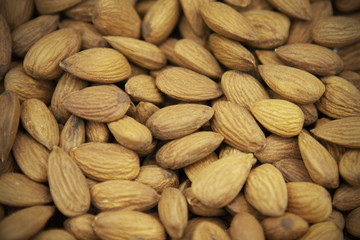 Almond nuts. View from above.
