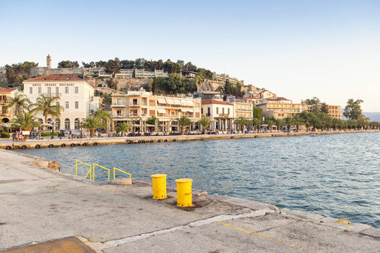 Greece, Peloponnese, Argolis, Nauplia, View to Akronauplia Castle