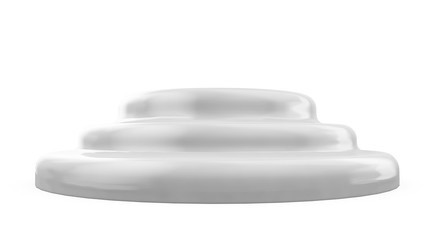3d render isolated Empty white podium on gray background