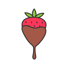 Chocolate covered strawberry color icon