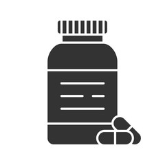 Pills bottle glyph icon