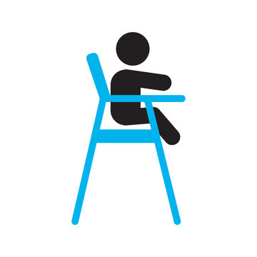 Child Sitting In Dining Highchair Silhouette Icon