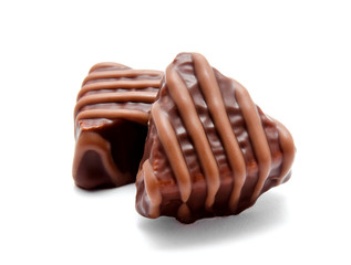 Assortment of chocolate candies sweets isolated