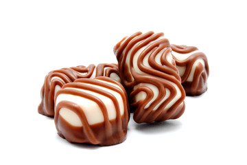 Assortment of chocolate candies sweets isolated