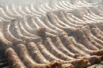 Fototapeta na wymiar sausages on the grill