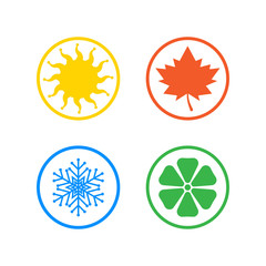 set of four seasons icons.