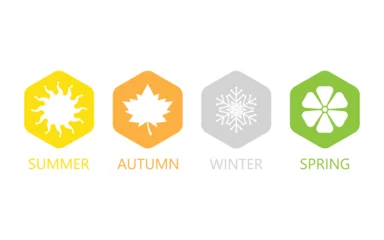 Fotobehang set of four seasons icons. © StockVector
