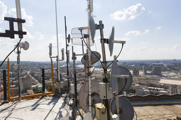 Fototapeta premium elecommunication mast TV antennas wireless technology