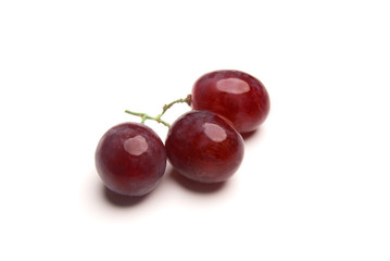 Three grapes isolated on white background