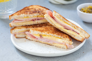grilled ham and cheese sandwiches