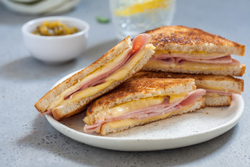 grilled ham and cheese sandwiches