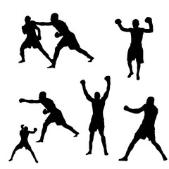 Raster picture of silhouette of black boxers on white background