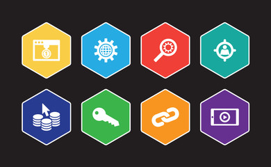 Seo and Web Optimization Infographic Icon Set