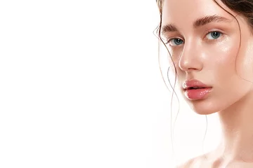 Peel and stick wall murals Beautiful woman portrait with fresh wet skin.
