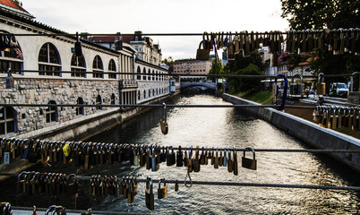 Naklejka premium Lijubiana street Slovenian